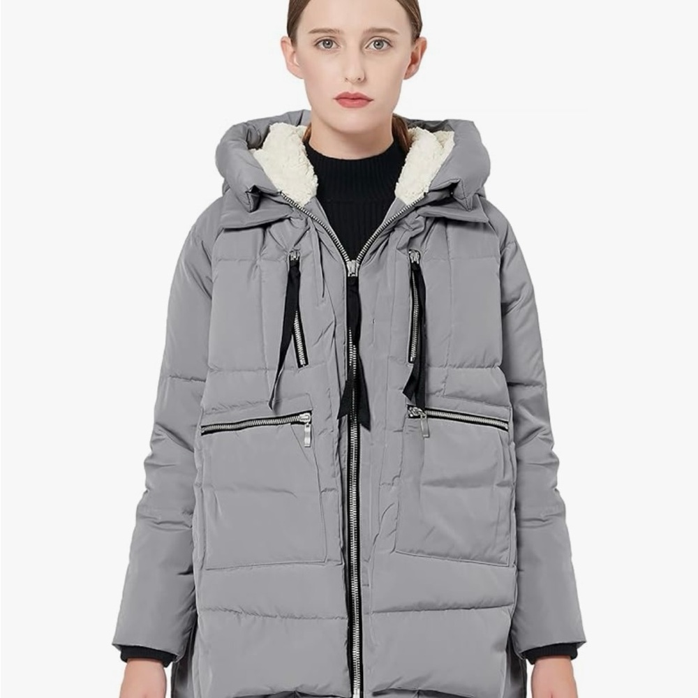 Orolay Down Jacket in Light Grey Size medium